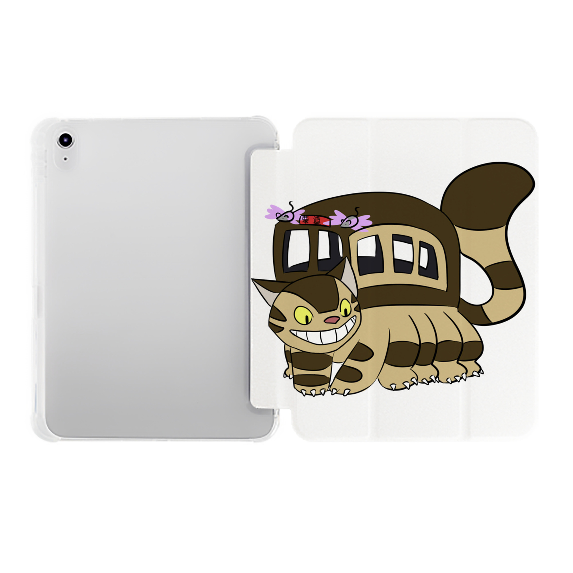 （画像用） となりのトトロ 草壁メイ 草壁サツキ My Neighbor Totoro Satsuki Kusakabe Mei Kusakabe IPad ケース ペン収納付き 三つ折りスタンド PUレザー×シリコン 対応機種9.5/10.5/10.9インチ